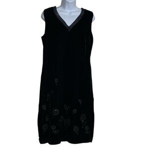 Laura Ashley velvet dress vintage black velvet sleeveless vintage 10 NWT lined